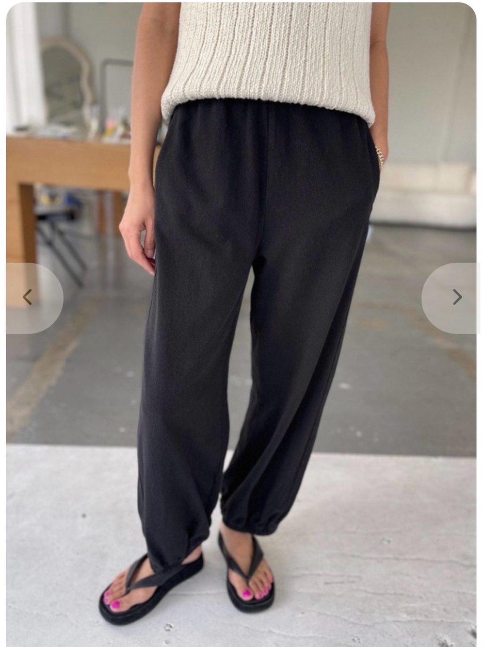 Women's Black Elastic-Waist Relaxed Jogger Pants